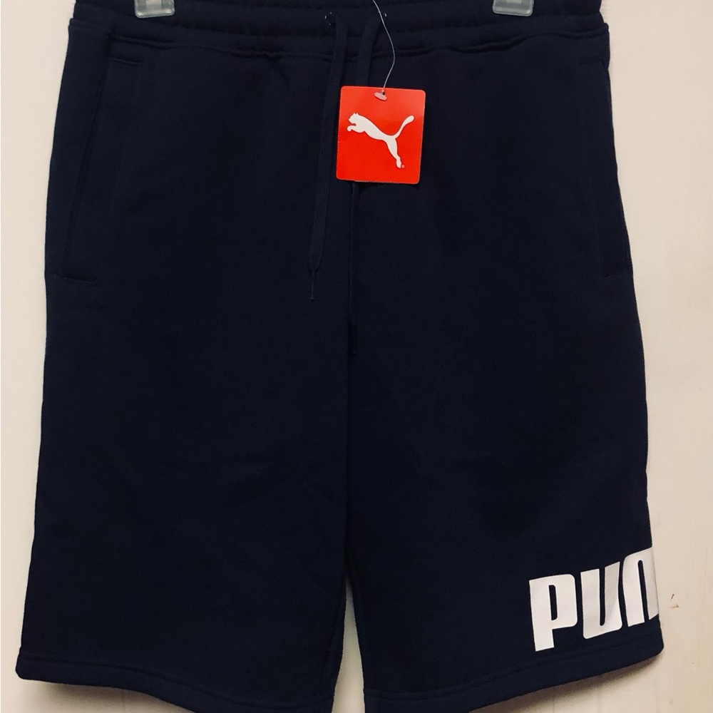 Puma Men’s Dark Navy Fleece Shorts (S)